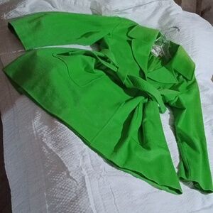 Laurel green wool beautiful trench coat